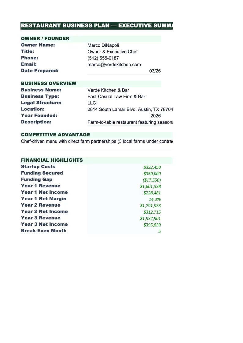 Law Firm Business Plan Template preview