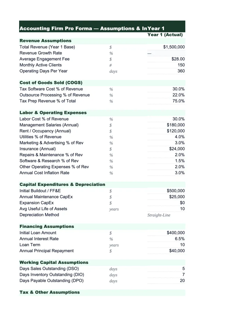 Accounting Firm Pro Forma Template preview