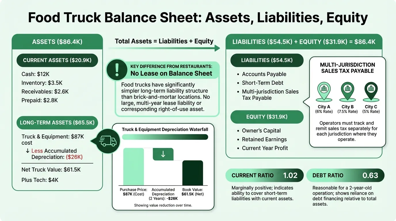Food Truck Balance Sheet Structure