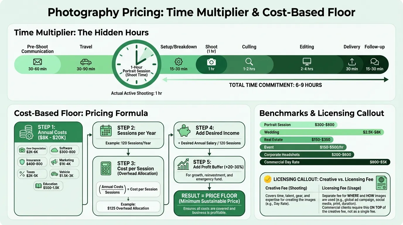 Photography Pricing: Time Multiplier & Cost-Based Floor