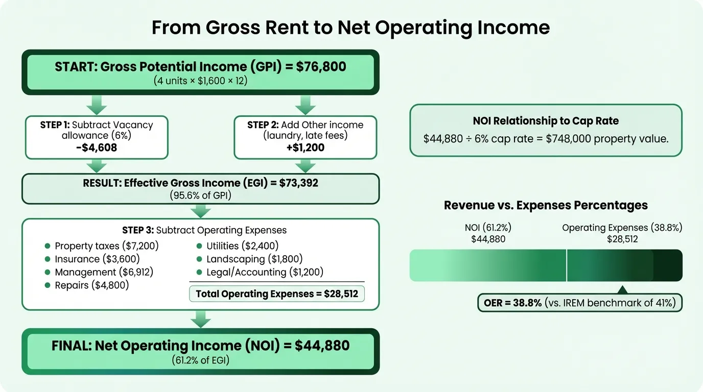 Real estate income statement waterfall